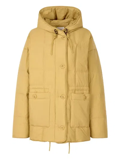 Studio Tomboy Piping-detail Hooded Puffer Jacket In Yellow