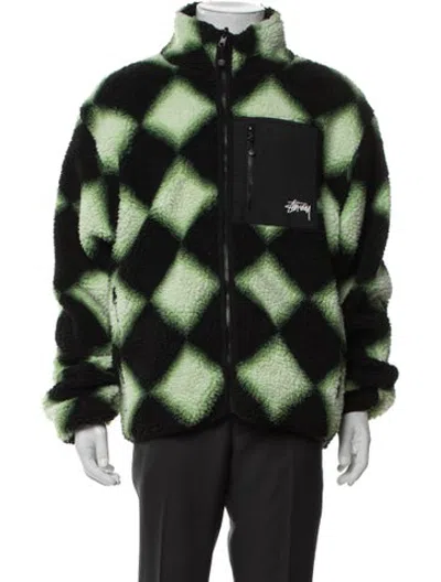 Pre-owned Stussy Plaid Print Jacket In Black