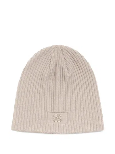 Stussy Ss-link Ribbed Skull Cap In Neutral