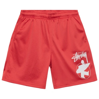 Pre-owned Stussy Surfman Mesh Short 'red'