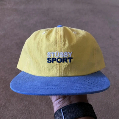 Pre-owned Stussy Vintage  Sport Nyco Cap In Yellow/blue