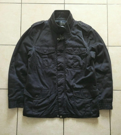 Pre-owned Stussy X Vintage Stussy Military Style Multipocket Jacket In Black