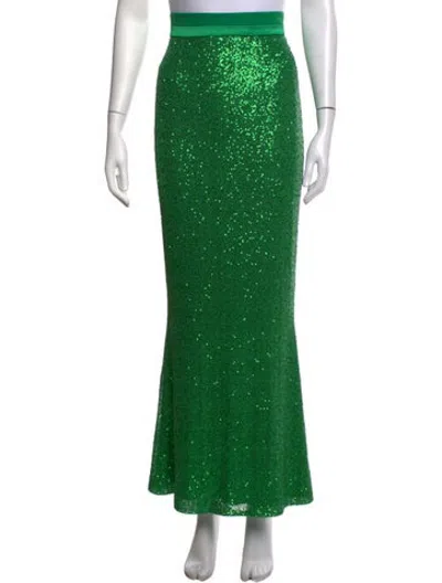 Pre-owned Styland Patterned Long Skirt In Green