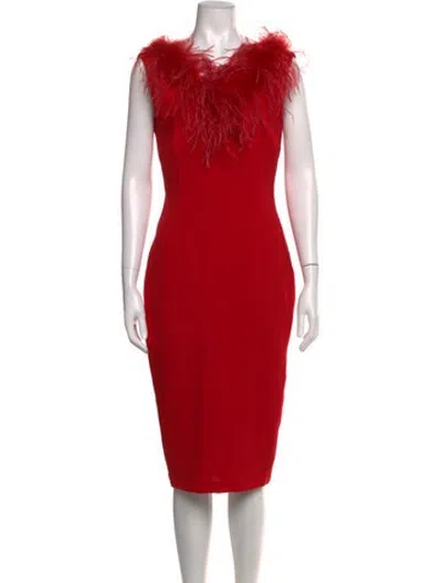 Pre-owned Styland Scoop Neck Knee-length Dress In Red