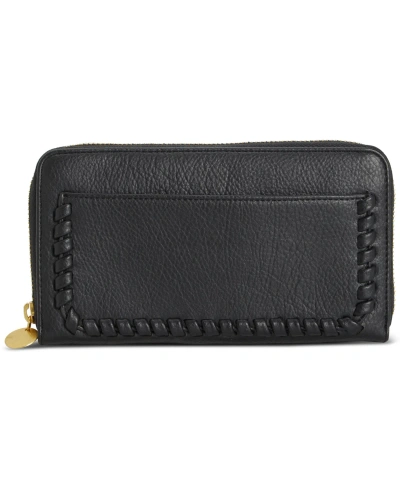 Style & Co Whip-stitch Zip Wallet, Created For Macy's In Black