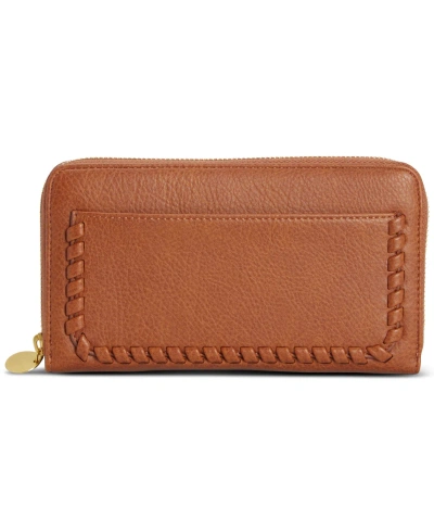 Style & Co Whip-stitch Zip Wallet, Created For Macy's In Tortoise Shell