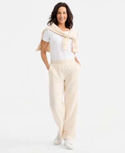Style & Co Women's Luxsoft Fleece Pull-on Sweatpants, Macy's Exclusive In Neutral