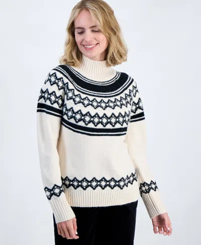 Style & Co Women's Petite Alyssa Fair Isle Mockneck Sweater, Macy's Exclusive In Multi