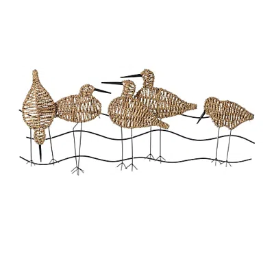 Stylecraft Flock Of Birds Seagrass Metal Wall Art In Brown