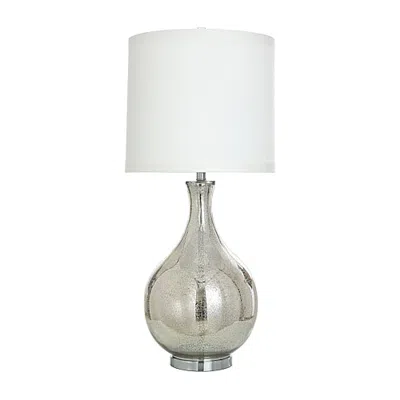 Stylecraft Mercury Glass Tapered Metal Table Lamp In White