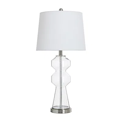 Stylecraft Nova Seeded Glass Glass Table Lamp In White
