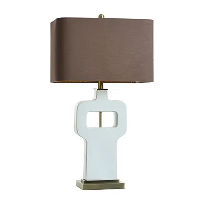 Stylecraft Prelude Ceramic Brass Ceramic Table Lamp In White