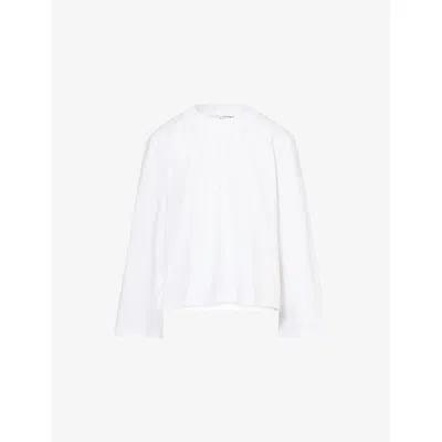 Stylein Womens White Joyce Long-sleeve Cotton-jersey Top
