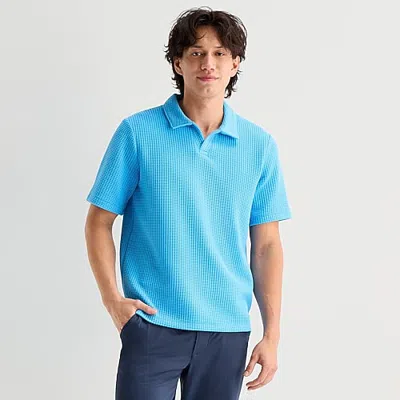 Stylus Mens Modern Fit Short Sleeve Polo Shirt In Blue