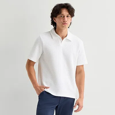 Stylus Mens Modern Fit Short Sleeve Polo Shirt In White