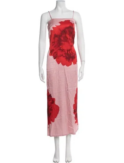Pre-owned Suboo Linen Long Dress In Red