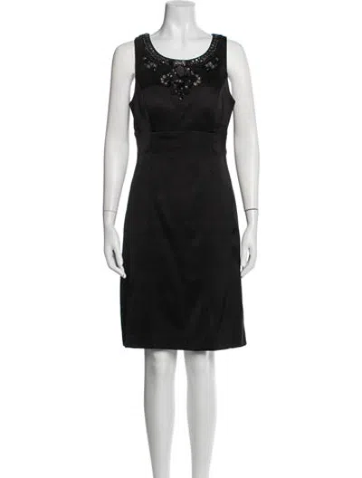 Pre-owned Sue Wong Crew Neck Knee-length Dress In Black