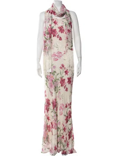 Pre-owned Sue Wong Silk Long Dress In Pink