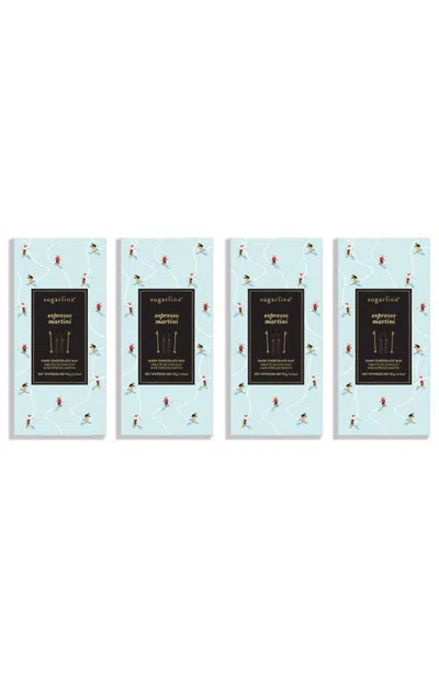 Sugarfina Set Of 4 Espresso Martini Dark Chocolate Bars In Blue