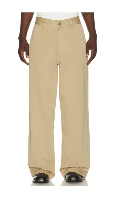 Sunflower Wide Twist Chino Pan In Khaki