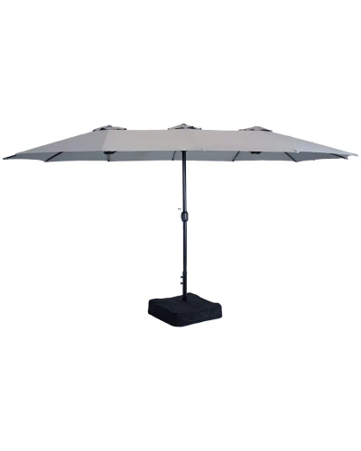 Sunnydaze 15ft Double-sided Outdoor Patio Umbrella In Grey