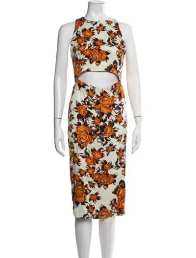 Pre-owned Suno Silk Knee-length Dress In Neutrals