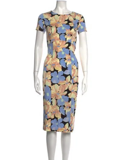 Pre-owned Suno Silk Midi Length Dress In Blue