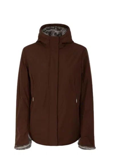 Suns Women's Jacket  Alya Fur Coffe In Brown