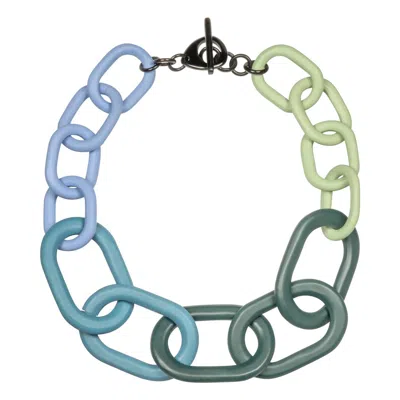 Sunshine Tienda Women's Color Block Link Necklace In Blue