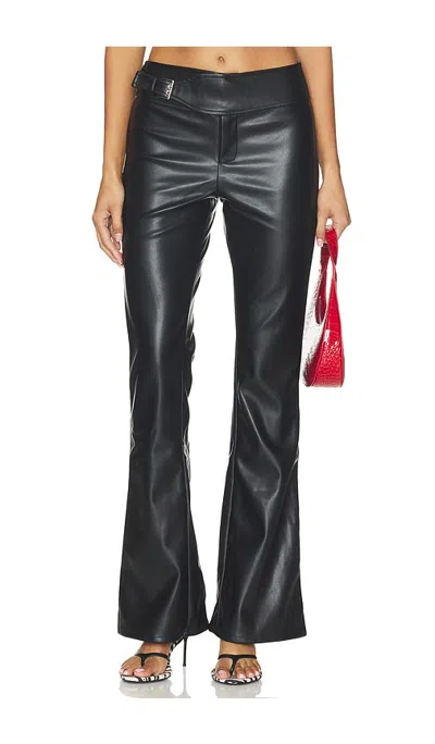 Superdown Jessica Faux Leather Bootcut Pant In Black