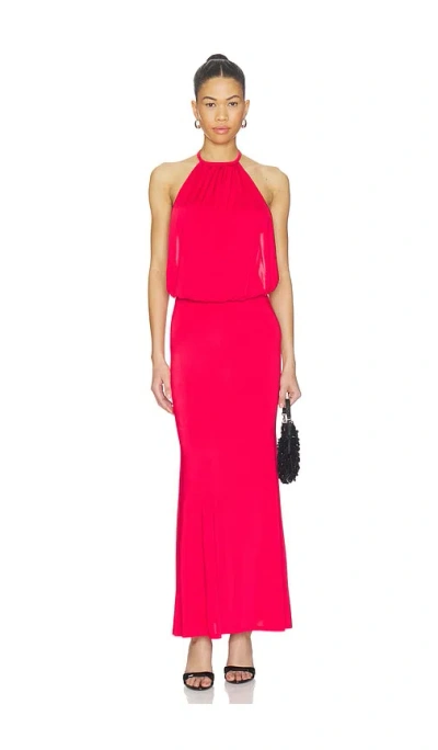 Superdown Liesel Halter Maxi Dress In Red