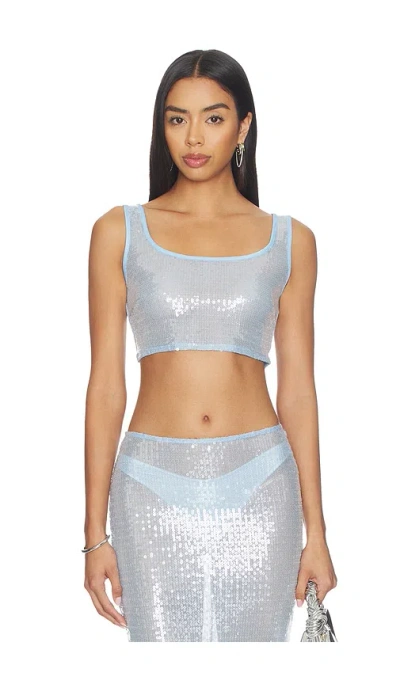 Superdown Melie Sequin Top In Blue