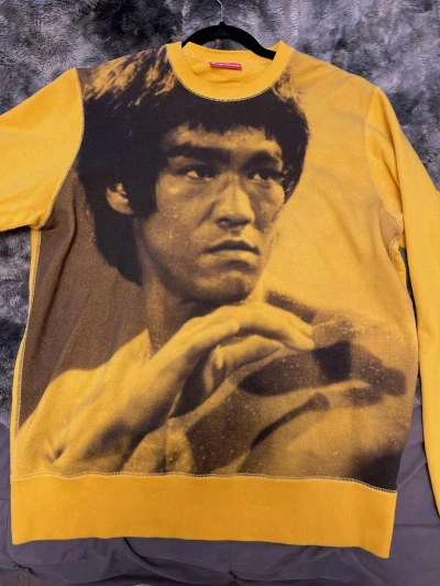 Pre-owned Supreme Bruce Lee Crewneck (size Large) In Yellow
