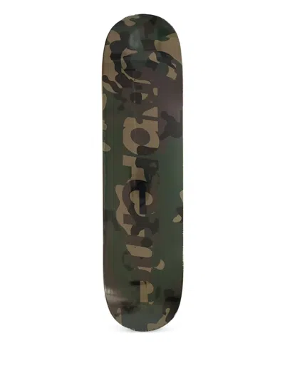 Supreme Camouflage-print Skateboard Deck In Green