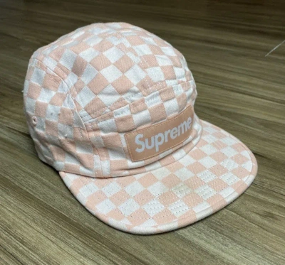 Pre-owned Supreme Checkered Hat Peach