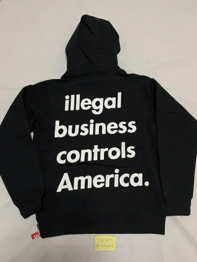 Pre-owned Supreme Illegal Business Hoodie In Black