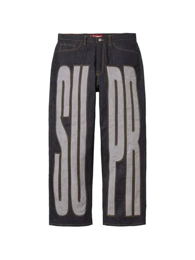 Supreme Inset Spellout Baggy Jeans In Multi