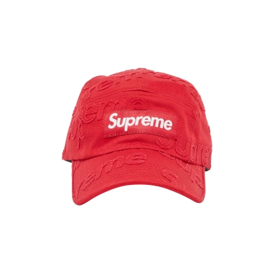 Pre-owned Supreme Lasered Twill Camp Cap 'red'
