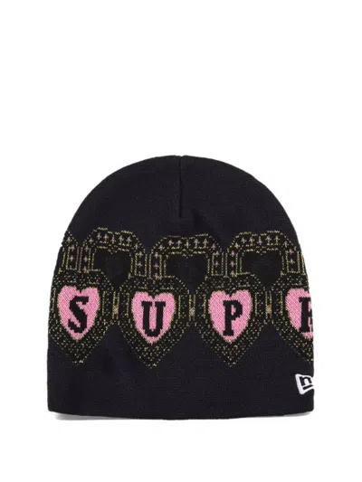 Supreme New Era Hearts Beanie Hat In 블루