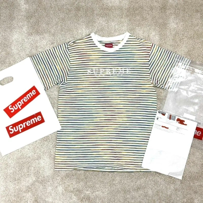 Pre-owned Supreme Ss18 Static Stripe Top Shirt White M