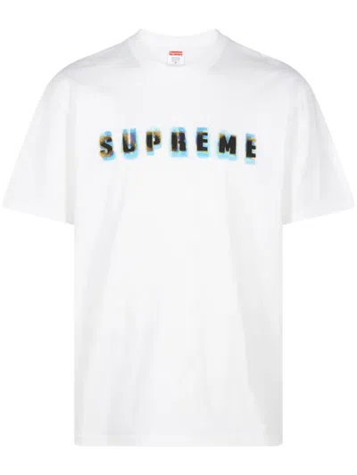 Supreme Stencil Logo-print Cotton T-shirt In White