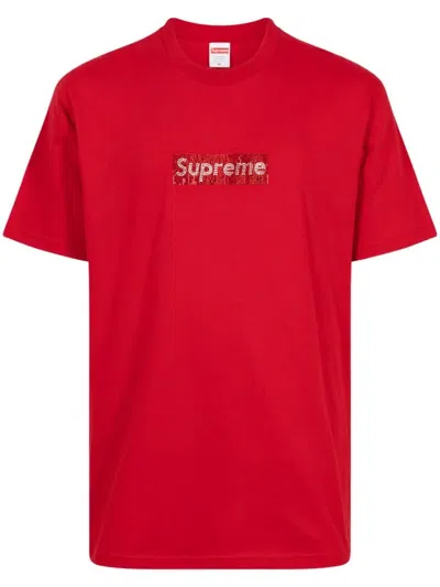 Supreme X Swarovski Box Logo T-shirt In 红色