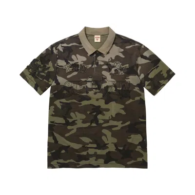 Pre-owned Supreme X True Religion Appliqué Polo 'olive Camo' | Brown | Men's Size M