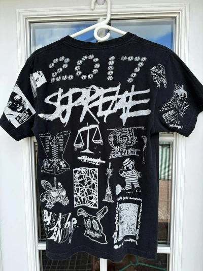Pre-owned Supreme X Vintage Ss17 Supreme Dream T-shirt Graffiti Y2k Drill In Grey/black/red