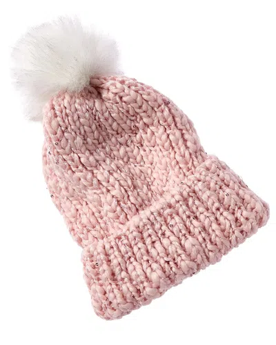 Surell Kids' Accessories Bling Knit Beanie In Pink