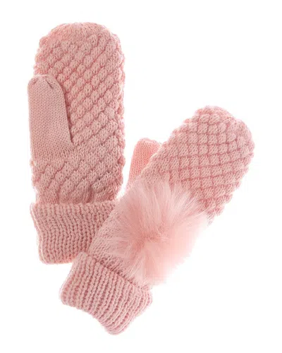 Surell Accessories Glitz Popcorn Mittens In Pink