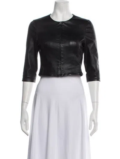 Pre-owned Susan Bender Leather Jacket In Black