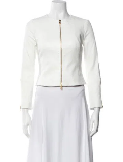 Pre-owned Susan Bender Leather Jacket In White