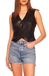 Susana Monaco Faux Leather Vest In Black