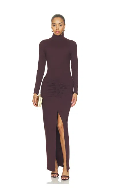 Susana Monaco Mock Long Sleeve Slit Front Dress In Purple